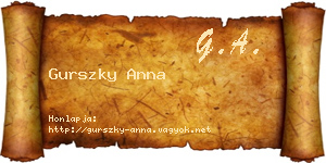 Gurszky Anna névjegykártya